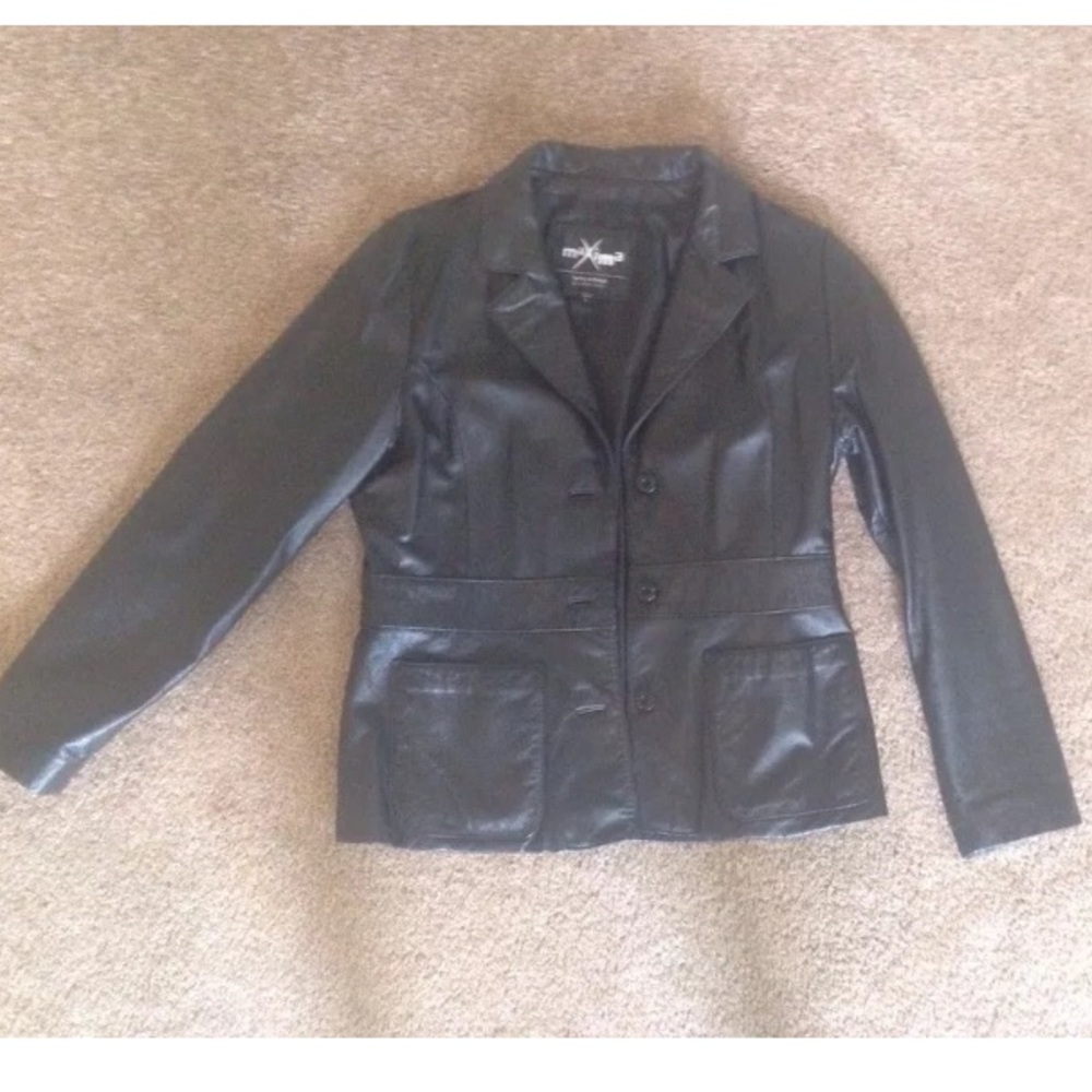 Black Leather Maxima Wilson’s Leather Jacket L